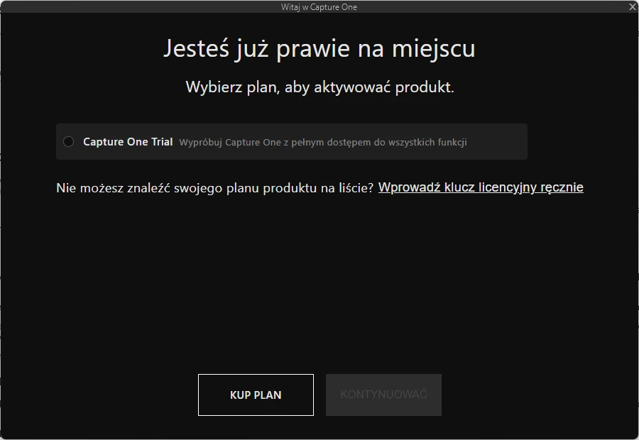 Okno aktywacji